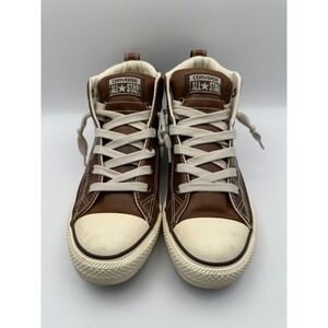 Converse All Star Mid Top Sneakers Mens 7 Pinecone Brown Leather 136420C